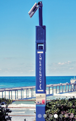 solar blue light tower emergency phone
