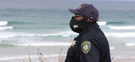 officer wearing face covering